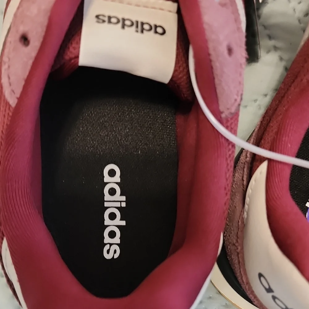 Adidas Men's Maroon and White Sneakers